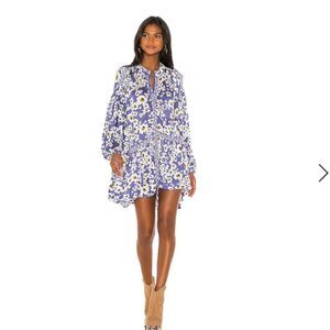 FREE PEOPLE Love Letter Floral Print Tunic In Blue XS-L